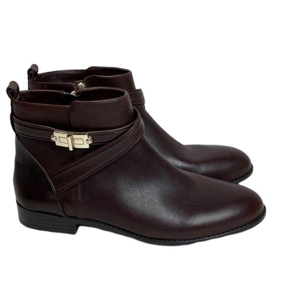 Alex Marie Brown Side Zip Leather Ankle Boots size9 - Picture 2 of 7